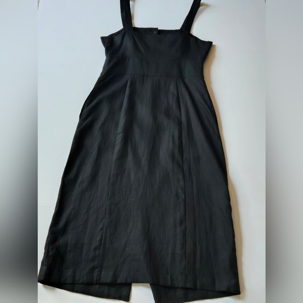 Boden/Black Strappy Linen Midi Dress/Size 6R - Picture 5 of 6